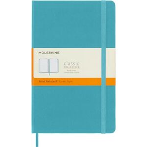 Moleskine Klassisches Notizbuch, Liniertes Notizbuch, Hardcover und Elastischer Verschluss, Großes Format 13 x 21 cm, Farbe Türkisblaues Riff, 240 Seiten Moleskine Klassisches Notizbuch, Liniertes Notizbuch, Hardcover und Elastischer Verschluss, Großes Format 13 x 21 cm, Farbe Türkisblaues Riff, 240 Seiten
