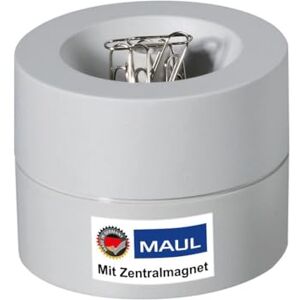 MAUL Klammernspender pro Ø7,3x6cm Schreibtisch Organizer für Büroklammern Schreibtisch Zubehör mit Magnet für Büro Inklusive 15 Klammern Stilvoller Büroklammernspender Grau MAUL Klammernspender pro Ø7,3x6cm Schreibtisch Organizer für Büroklammern Schreibtisch Zubehör mit Magnet für Büro Inklusive 15 Klammern Stilvoller Büroklammernspender Grau