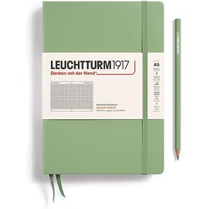 LEUCHTTURM1917 361583 Notizbuch Muted Colours (A5), Hardcover, 251 nummerierte Seiten, Salbei, kariert LEUCHTTURM1917 361583 Notizbuch Muted Colours (A5), Hardcover, 251 nummerierte Seiten, Salbei, kariert
