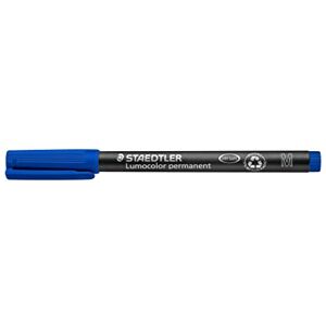 Staedtler permanent Marker Lumocolor, blau, Linienbreite ca. 1,0 mm, wisch- und wasserfest, Made in Germany, nachfüllbar, lange Lebensdauer, 10 blaue Universalstifte im Kartonetui, 317-3 Staedtler permanent Marker Lumocolor, blau, Linienbreite ca. 1,0 mm, wisch- und wasserfest, Made in Germany, nachfüllbar, lange Lebensdauer, 10 blaue Universalstifte im Kartonetui, 317-3