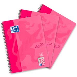 Oxford Touch Collegeblock A4 kariert, mit Doppelrand, 80 Blatt, pink, 3 Stück Oxford Touch Collegeblock A4 kariert, mit Doppelrand, 80 Blatt, pink, 3 Stück