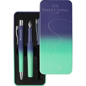 Faber-Castell 241055 Schreibset Poly Pen mit Kugelschreiber XB und Füller M, Geschenkset buzzing blue Faber-Castell 241055 Schreibset Poly Pen mit Kugelschreiber XB und Füller M, Geschenkset buzzing blue