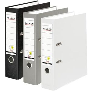 FALKEN Original 3er Pack PP-Color Ordner. Made in Germany. 8 cm breit DIN A4 farbig sortiert Schwarz-Grau-Weiß Vegan Kunststoff-Ordner Ringordner Aktenordner Briefordner Büroordner Plastikordner FALKEN Original 3er Pack PP-Color Ordner. Made in Germany. 8 cm breit DIN A4 farbig sortiert Schwarz-Grau-Weiß Vegan Kunststoff-Ordner Ringordner Aktenordner Briefordner Büroordner Plastikordner