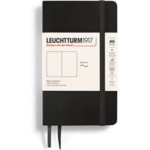 LEUCHTTURM1917 305477 Notizbuch Pocket (A6), Softcover, 123 nummerierte Seiten, Blanko, Schwarz LEUCHTTURM1917 305477 Notizbuch Pocket (A6), Softcover, 123 nummerierte Seiten, Blanko, Schwarz