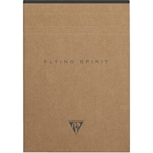 Clairefontaine 103636C Notizblock Flying Spirit, an Kopfseite geleimt, liniert, A5 14,8 x 21cm, 70 Blatt, 1 Stück, Braun mit sortierten Designs Clairefontaine 103636C Notizblock Flying Spirit, an Kopfseite geleimt, liniert, A5 14,8 x 21cm, 70 Blatt, 1 Stück, Braun mit sortierten Designs