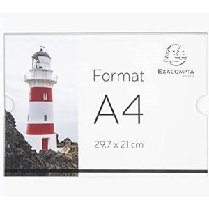 Exacompta 84858QD Wand-Prospekthalter selbstklebend für die Wand für DIN A4, Querformat aus Acryl, transparent, kann auch angeschraubt werden, vorgebohrt Exacompta 84858QD Wand-Prospekthalter selbstklebend für die Wand für DIN A4, Querformat aus Acryl, transparent, kann auch angeschraubt werden, vorgebohrt