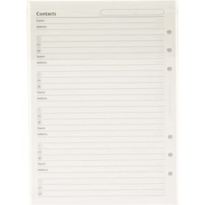 Filofax Refill Insert Name Adresse und Telefonnummer A5 Ref 340206 Filofax Refill Insert Name Adresse und Telefonnummer A5 Ref 340206