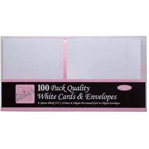 Anita's DocRod LLC DoCrafts 100 Pack Blank Cards White Square (135 x 135mm) Anita's DocRod LLC DoCrafts 100 Pack Blank Cards White Square (135 x 135mm)