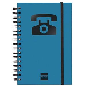 Finocam Adressbuch (Telefonbuch) mit doppelter Spiralbindung und Gummibandverschluss 48 Blatt Kleines Adressbuch (Telefonbuch) 10 x 15 cm Einband mit doppelter Spiralbindung Farbe Blau Finocam Adressbuch (Telefonbuch) mit doppelter Spiralbindung und Gummibandverschluss 48 Blatt Kleines Adressbuch (Telefonbuch) 10 x 15 cm Einband mit doppelter Spiralbindung Farbe Blau