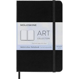 Moleskine Aquarell-Notizbuch im Taschenformat 9 x 14 cm Aquarell-Notizbuch, Papier geeignet für Aquarellstifte und Farben, Harter Umschlag und elastischer Verschluss, Farbe Schwarz, 60 Seiten Moleskine Aquarell-Notizbuch im Taschenformat 9 x 14 cm Aquarell-Notizbuch, Papier geeignet für Aquarellstifte und Farben, Harter Umschlag und elastischer Verschluss, Farbe Schwarz, 60 Seiten