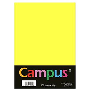 Campus Farbpapier A4 100 Stück, 80g/m², 210 x 297 mm, farbige A4-Papiere, weiche Haptik, perfekt zum Binden, Büro, Zeichnen und Basteln, neongelb Campus Farbpapier A4 100 Stück, 80g/m², 210 x 297 mm, farbige A4-Papiere, weiche Haptik, perfekt zum Binden, Büro, Zeichnen und Basteln, neongelb