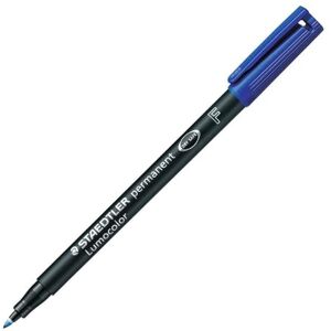 Staedtler permanent Marker Lumocolor, blau, F-Spitze Linienbreite ca. 0,6 mm, wisch- und wasserfest, Made in Germany, nachfüllbar, lange Lebensdauer, 10 blaue Universalstifte im Kartonetui, 318-3 Staedtler permanent Marker Lumocolor, blau, F-Spitze Linienbreite ca. 0,6 mm, wisch- und wasserfest, Made in Germany, nachfüllbar, lange Lebensdauer, 10 blaue Universalstifte im Kartonetui, 318-3
