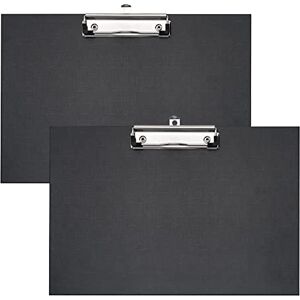 VELOFLEX A481798 Klemmbrett Quer, DIN A4, 2 Stück, schwarz, Schreibplatte mit Metallklemme und Aufhängöse VELOFLEX A481798 Klemmbrett Quer, DIN A4, 2 Stück, schwarz, Schreibplatte mit Metallklemme und Aufhängöse