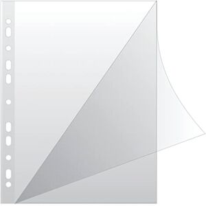 Q-Connect KF18045 Prospekthüllen Typ L/Oben und Seitlich Offen Gelochte Klarsichthüllen/Öko PP 100 mikron/µm Din A4/ Glasklar Kristallin Transparent, 100 Stück Q-Connect KF18045 Prospekthüllen Typ L/Oben und Seitlich Offen Gelochte Klarsichthüllen/Öko PP 100 mikron/µm Din A4/ Glasklar Kristallin Transparent, 100 Stück