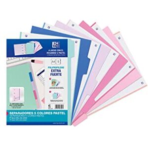 Oxford Strongline DIN A4 Register aus Kunststoff, 5-teilig, Pastell-Farben, blickdicht, für A4 Ordner mit 2 oder 4 Ringen Oxford Strongline DIN A4 Register aus Kunststoff, 5-teilig, Pastell-Farben, blickdicht, für A4 Ordner mit 2 oder 4 Ringen
