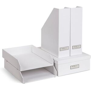 BIGSO BOX OF SWEDEN BIGSO HOLGER 5-teiliges Schreibtisch Set – Ordnungssystem mit 2 Stehsammlern, 2 Briefablagen und einer Box – Organizer aus Faserplatte und Papier – weiß BIGSO BOX OF SWEDEN BIGSO HOLGER 5-teiliges Schreibtisch Set – Ordnungssystem mit 2 Stehsammlern, 2 Briefablagen und einer Box – Organizer aus Faserplatte und Papier – weiß