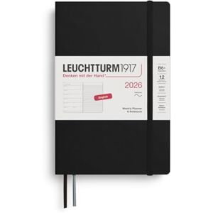 LEUCHTTURM1917 372684 Wochenkalender & Notizbuch Paperback (B6+) 2026, Softcover, Schwarz, Englisch LEUCHTTURM1917 372684 Wochenkalender & Notizbuch Paperback (B6+) 2026, Softcover, Schwarz, Englisch