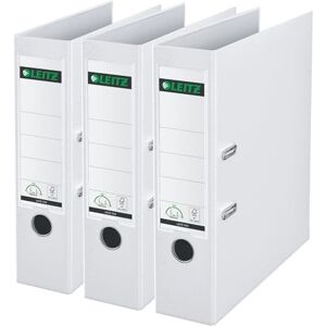 Leitz Qualitäts-Ordner 180° Plastik, 3er Pack, das Original, A4 Aktenordner 8 cm breit, 90% Recycling-Karton, 30% Pre-Consumer Recycling-Kunststoff, 180° Mechanik, 600 Blatt Kapazität, Weiß, 310335001 Leitz Qualitäts-Ordner 180° Plastik, 3er Pack, das Original, A4 Aktenordner 8 cm breit, 90% Recycling-Karton, 30% Pre-Consumer Recycling-Kunststoff, 180° Mechanik, 600 Blatt Kapazität, Weiß, 310335001