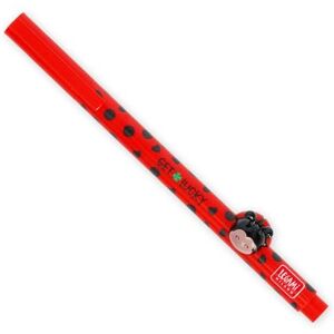 LEGAMI Gelschreiber mit dekorativem Tier Lovely Friends, Ladybug-Thema, nicht rollend, rot Tinte, entfernbares und wieder kombinierbares Tier, 0,5 mm Spitze LEGAMI Gelschreiber mit dekorativem Tier Lovely Friends, Ladybug-Thema, nicht rollend, rot Tinte, entfernbares und wieder kombinierbares Tier, 0,5 mm Spitze