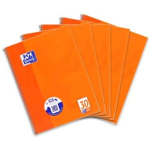Oxford Collegeblock A4 blanko, 80 Blatt, gelocht, orange, 5 Stück Oxford Collegeblock A4 blanko, 80 Blatt, gelocht, orange, 5 Stück
