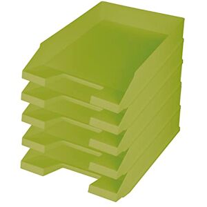 Helit H2661653 Briefablage the green staff, DIN A4-C4, 5 Stück, hellgrün, Ablagefächer stapelbar aus recyceltem Kunststoff, Blauer Engel zertifiziert Helit H2661653 Briefablage the green staff, DIN A4-C4, 5 Stück, hellgrün, Ablagefächer stapelbar aus recyceltem Kunststoff, Blauer Engel zertifiziert