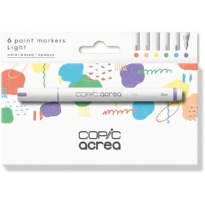 Copic acrea Set Light, 6er Set Paint Marker mit wasser- und pigmentbasierter Tinte, Strichstärke 0,8-1,2 mm Copic acrea Set Light, 6er Set Paint Marker mit wasser- und pigmentbasierter Tinte, Strichstärke 0,8-1,2 mm