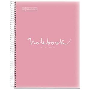 Miquelrius A4 Notizbuch Emotions, Notebook, 80 Blatt 90 g/m², Séyès-liniert, einfarbig gestreift, mikroperforierte Spirale, Einband aus Polypropylen, 4 Löcher, Farbe Rosa Miquelrius A4 Notizbuch Emotions, Notebook, 80 Blatt 90 g/m², Séyès-liniert, einfarbig gestreift, mikroperforierte Spirale, Einband aus Polypropylen, 4 Löcher, Farbe Rosa