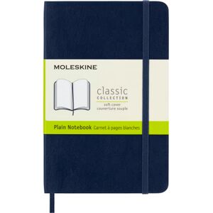 Moleskine Klassisches Notizbuch, Notizbuch mit Weißen Seiten, Weiche Abdeckung und Elastischer Verschluss, Saphirblaue Farbe, Taschenformat 9 x 14 cm, 192 Seiten Moleskine Klassisches Notizbuch, Notizbuch mit Weißen Seiten, Weiche Abdeckung und Elastischer Verschluss, Saphirblaue Farbe, Taschenformat 9 x 14 cm, 192 Seiten