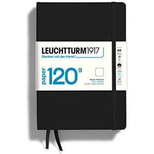 LEUCHTTURM1917 364424 Notizbuch 120 g/m² Paper Edition, Hardcover, Medium (A5), Schwarz, blanko LEUCHTTURM1917 364424 Notizbuch 120 g/m² Paper Edition, Hardcover, Medium (A5), Schwarz, blanko