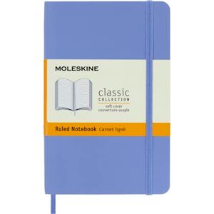 Moleskine Klassisches Notizbuch, Liniertes Notizbuch, Weicher Einband und Elastischer Verschluss, Pocket Format 9 x 14 cm, Farbe Hortensienblau, 192 Seiten Moleskine Klassisches Notizbuch, Liniertes Notizbuch, Weicher Einband und Elastischer Verschluss, Pocket Format 9 x 14 cm, Farbe Hortensienblau, 192 Seiten