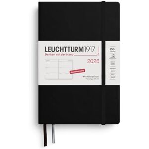 LEUCHTTURM1917 372533 Wochenkalender Paperback (B6+) 2026, 12 Monate, Schwarz, Deutsch LEUCHTTURM1917 372533 Wochenkalender Paperback (B6+) 2026, 12 Monate, Schwarz, Deutsch