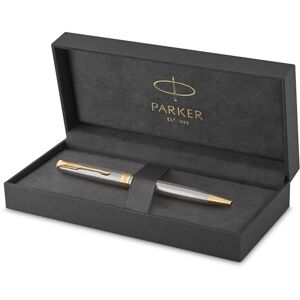 Parker Sonnet Kugelschreiber Edelstahl mit Goldzierteilen Mittlere Spitze schwarze Tinte Schulsachen und bürobedarf Geschenkbox Parker Sonnet Kugelschreiber Edelstahl mit Goldzierteilen Mittlere Spitze schwarze Tinte Schulsachen und bürobedarf Geschenkbox