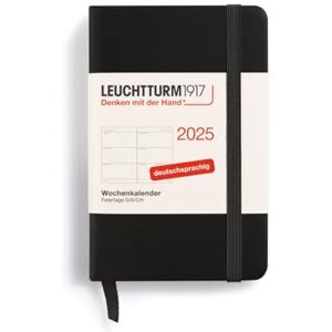 LEUCHTTURM1917 370557 Wochenkalender Mini (A7) 2025, Schwarz, Deutsch LEUCHTTURM1917 370557 Wochenkalender Mini (A7) 2025, Schwarz, Deutsch