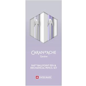 Caran d’Ache Schreibgeräte-Set BLOOMING LAVENDER – Druckkugelschreiber & Minenhalter, sechseckiger Aluminium-Schaft, Farbverlauf Flieder-Grau, Nachfüllbar, Geschenkbox Caran d’Ache Schreibgeräte-Set BLOOMING LAVENDER – Druckkugelschreiber & Minenhalter, sechseckiger Aluminium-Schaft, Farbverlauf Flieder-Grau, Nachfüllbar, Geschenkbox