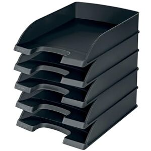 Leitz Briefkorb Standard A4, 5er Pack, Briefablage in Premium-Qualität, Stapelbare Ablagefächer als Schreibtisch-Organizer, Kombinierbar mit Plus-Serie, Schwarz, 52270095 Leitz Briefkorb Standard A4, 5er Pack, Briefablage in Premium-Qualität, Stapelbare Ablagefächer als Schreibtisch-Organizer, Kombinierbar mit Plus-Serie, Schwarz, 52270095