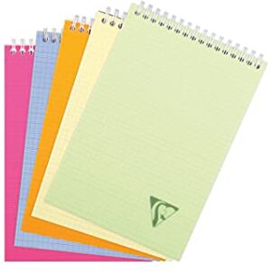 Clairefontaine 328645C Block Linicolor FRESH, mit kopfseitiger Doppelspirale DIN A5, 80 Blatt 90g kariert, Einband aus gerilltem Polypropylen farbig sortiert, 1 Stück Clairefontaine 328645C Block Linicolor FRESH, mit kopfseitiger Doppelspirale DIN A5, 80 Blatt 90g kariert, Einband aus gerilltem Polypropylen farbig sortiert, 1 Stück