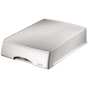 Leitz Briefkorb-Schublade A4, Schubladenbox in Premium-Qualität für vertrauliche Unterlagen, Kombinierbar mit Briefkörben, Stapelbares Ablagefach als Schreibtisch-Organizer, Grau, Plus-Serie, 52100085 Leitz Briefkorb-Schublade A4, Schubladenbox in Premium-Qualität für vertrauliche Unterlagen, Kombinierbar mit Briefkörben, Stapelbares Ablagefach als Schreibtisch-Organizer, Grau, Plus-Serie, 52100085
