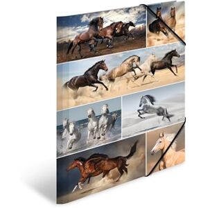HERMA Sammelmappen A3 Pferde Set, 3 Stück, Kinder Eckspanner-Mappen aus Pappe mit Tier Motiv, Gummizug, Innenklappen und Innendruck für Jungen und Mädchen HERMA Sammelmappen A3 Pferde Set, 3 Stück, Kinder Eckspanner-Mappen aus Pappe mit Tier Motiv, Gummizug, Innenklappen und Innendruck für Jungen und Mädchen
