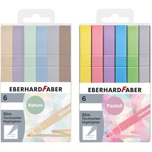 Eberhard Faber 599041 Textmarker Set Slim, 12 Marker Stifte in Natur- und Pastellfarben, Strichstärke 1-4 mm Eberhard Faber 599041 Textmarker Set Slim, 12 Marker Stifte in Natur- und Pastellfarben, Strichstärke 1-4 mm