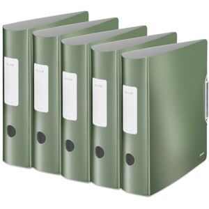 Leitz Qualitäts-Ordner 180° Active Style, 5er Pack, A4, Seladon Grün, Abgerundeter Rücken mit 8,2 cm Rückenbreite, Gummibandverschluss, Leichtes Polyfoam, 11080053 Leitz Qualitäts-Ordner 180° Active Style, 5er Pack, A4, Seladon Grün, Abgerundeter Rücken mit 8,2 cm Rückenbreite, Gummibandverschluss, Leichtes Polyfoam, 11080053
