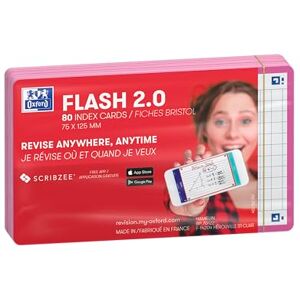 Oxford FLASH 2.0 Karteikarten A7, Lernkarten, 75x125mm, kariert , fuchsia, 80 Blatt Oxford FLASH 2.0 Karteikarten A7, Lernkarten, 75x125mm, kariert , fuchsia, 80 Blatt