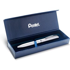 Pentel BL2007 EnerGel Tintenroller, hochwertig, einziehbar, Spitze 0,7 mm, Korpus aus mattem Metall, Weiß – Geschenkbox Pentel BL2007 EnerGel Tintenroller, hochwertig, einziehbar, Spitze 0,7 mm, Korpus aus mattem Metall, Weiß – Geschenkbox
