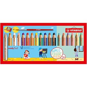 STABILO Farbige Stifte Woody 880/18 Set von 18 Farben mit einem Bleistiftschärfer 2 Stücke STABILO Farbige Stifte Woody 880/18 Set von 18 Farben mit einem Bleistiftschärfer 2 Stücke