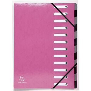 Exacompta 53928E Premium Ordnungsmappe Iderama. Aus beschichtetem Colorspan-Karton DIN A4 12 vollfarbige Fächer, dehnbarer Rücken und 2 Gummizüge mit Indexfenstern Register-Mappe rosa Exacompta 53928E Premium Ordnungsmappe Iderama. Aus beschichtetem Colorspan-Karton DIN A4 12 vollfarbige Fächer, dehnbarer Rücken und 2 Gummizüge mit Indexfenstern Register-Mappe rosa