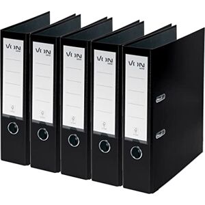 Leitz VON 5er Pack Ordner A4, Karton mit Kunststoffeinband, 80 mm Rückenbreite, Von , Für 600 Blatt, FSC-zertifizierter Karton, Aktenordner, Für Schule, Studium & Zuhause, Schwarz, 10551095 Leitz VON 5er Pack Ordner A4, Karton mit Kunststoffeinband, 80 mm Rückenbreite, Von , Für 600 Blatt, FSC-zertifizierter Karton, Aktenordner, Für Schule, Studium & Zuhause, Schwarz, 10551095