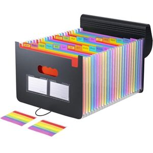 Carehabi Dokumentenmappe A4 25 Fächer, Ordner Organizer Ordnungsmappe Tragbares erweiterbares Akkordeon Fächermappe mit Deckel und Farbigem Tabs Carehabi Dokumentenmappe A4 25 Fächer, Ordner Organizer Ordnungsmappe Tragbares erweiterbares Akkordeon Fächermappe mit Deckel und Farbigem Tabs