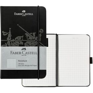 Faber-Castell 10065067 Notizbuch DIN A6 schwarz, kariert, 100 g/m², 194 Seiten FSC-Mix Papier, 90 x 140 mm Faber-Castell 10065067 Notizbuch DIN A6 schwarz, kariert, 100 g/m², 194 Seiten FSC-Mix Papier, 90 x 140 mm