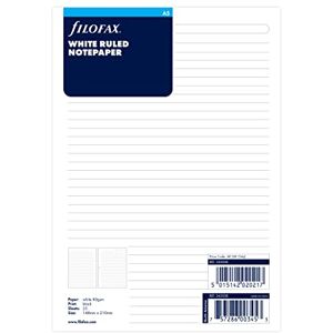 Filofax A5 white ruled notepaper refill Filofax A5 white ruled notepaper refill