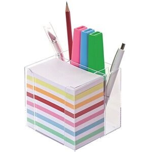 WEDO 270266916 Zettelbox (mit Stiftehalter, 9,5 x 9,5 cm) Kunststoff transparent gefüllt, circa 700 Blatt 5,5 x 9 cm) weiß WEDO 270266916 Zettelbox (mit Stiftehalter, 9,5 x 9,5 cm) Kunststoff transparent gefüllt, circa 700 Blatt 5,5 x 9 cm) weiß
