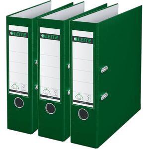 Leitz Qualitäts-Ordner 180° Plastik, 3er Pack, das Original, DIN A4 Aktenordner 5 cm schmal, 90% Recycling-Karton, 30% Pre-Consumer Recycling-Kunststoff, Mit 180° Mechanik, 350 Blatt, Grün, 310345055 Leitz Qualitäts-Ordner 180° Plastik, 3er Pack, das Original, DIN A4 Aktenordner 5 cm schmal, 90% Recycling-Karton, 30% Pre-Consumer Recycling-Kunststoff, Mit 180° Mechanik, 350 Blatt, Grün, 310345055
